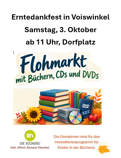Flohmarkt im Eingangsbereich der Kinderbücherei (c) KÖB Odenthal